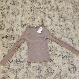 Abercrombie & Fitch Brown Ribbed Blouse
